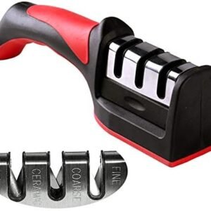 3-in-1 Knife Sharpener With Fruit And Meat Knife Peeler.3-Stage Diamond Coated Knife Sharpener,Kitchen Helper Three-piece Knife Sharpener Set With a Knife Ceramic peeler