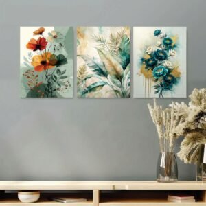 Set of 3 Premium Wall Art Photo Tiles – Modern Home Decor Sets
