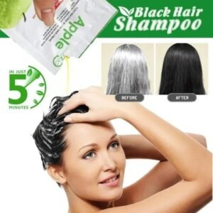 Apple Hair Color 500 ml Ammonia-Free Black Hair Color Cream – Natural-Looking Coverage with Nourishing Formula